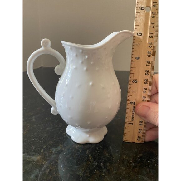 Godinger & Co. 5" Porcelain Cream Pitcher with Embossed Dots - Picture 7 of 9
